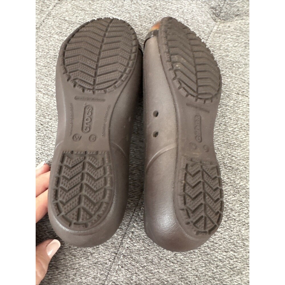Crocs Gianna Alice Tortoise Shell Womens 6 Brown Cap Toe Ballet Flats Casual - Picture 13 of 16